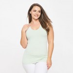 Wholesale lady s Plus V U Neckline Reversible Seamless Tank Shoulder Straps Back