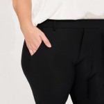 Wholesale women s Plus Straight Leg Ponte Pants Pack Front Pockets Elastic Waist