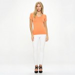 Wholesale women s Seamless Reversible V Neck Short Sleeve Top Fitted Silhouette