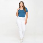 Wholesale women s Plus Seamless Reversible V Neck Short Sleeve Top Fitted Silhou