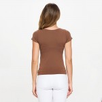 Wholesale women s Seamless Crew Neck Short Sleeve Top Crew Neck Seamless Tee Sel