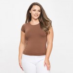 Wholesale women s Plus Seamless Crew Neck Short Sleeve Top Crew Neck Seamless Te