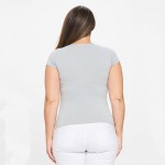 Wholesale women s Plus Seamless Crew Neck Short Sleeve Top Crew Neck Seamless Te