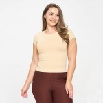 Wholesale women s Plus Seamless Crew Neck Short Sleeve Top Crew Neck Seamless Te