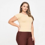 Wholesale women s Plus Seamless Crew Neck Short Sleeve Top Crew Neck Seamless Te