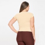 Wholesale women s Plus Seamless Crew Neck Short Sleeve Top Crew Neck Seamless Te