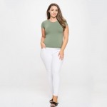 Wholesale women s Plus Seamless Crew Neck Short Sleeve Top Crew Neck Seamless Te