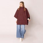 Wholesale do Everything Love Quilted Poncho Hood Zipper Closure One Fits Most Po