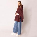 Wholesale do Everything Love Quilted Poncho Hood Zipper Closure One Fits Most Po