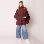 Wholesale do Everything Love Quilted Poncho Hood Zipper Closure One Fits Most Po