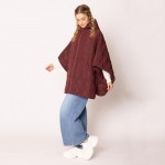Wholesale do Everything Love Quilted Poncho Hood Zipper Closure One Fits Most Po