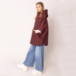 Wholesale do Everything Love Quilted Poncho Hood Zipper Closure One Fits Most Po