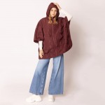 Wholesale do Everything Love Quilted Poncho Hood Zipper Closure One Fits Most Po