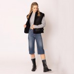 Wholesale do Everything Love Faux Suede Vest Fleece Edges Vegan Leather Buckle D