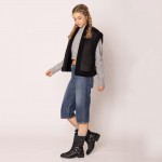 Wholesale do Everything Love Faux Suede Vest Fleece Edges Vegan Leather Buckle D