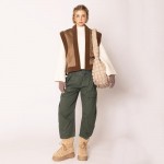 Wholesale do Everything Love Faux Suede Vest Fleece Edges Vegan Leather Buckle D