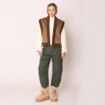 Wholesale do Everything Love Faux Suede Vest Fleece Edges Vegan Leather Buckle D