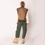 Wholesale do Everything Love Faux Suede Vest Fleece Edges Vegan Leather Buckle D