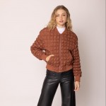 Wholesale do Everything Love Reversible Quilted Bomber Jacket Pack Full Zipper C