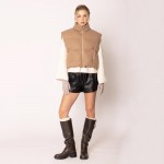 Wholesale do Everything Love Collar Puffer Knit Vest Full Zipper Closure Two Sid