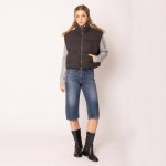 Wholesale do Everything Love Collar Puffer Knit Vest Full Zipper Closure Two Sid