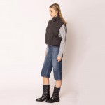 Wholesale do Everything Love Collar Puffer Knit Vest Full Zipper Closure Two Sid