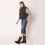 Wholesale do Everything Love Collar Puffer Knit Vest Full Zipper Closure Two Sid