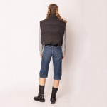 Wholesale do Everything Love Collar Puffer Knit Vest Full Zipper Closure Two Sid