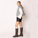 Wholesale do Everything Love Collar Puffer Knit Vest Full Zipper Closure Two Sid