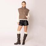 Wholesale do Everything Love Collar Puffer Knit Vest Full Zipper Closure Two Sid