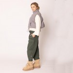 Wholesale do Everything Love Collar Puffer Knit Vest Full Zipper Closure Two Sid