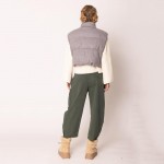 Wholesale do Everything Love Collar Puffer Knit Vest Full Zipper Closure Two Sid