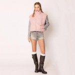 Wholesale do Everything Love Collar Puffer Knit Vest Full Zipper Closure Two Sid