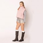 Wholesale do Everything Love Collar Puffer Knit Vest Full Zipper Closure Two Sid