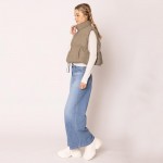 Wholesale do Everything Love Collar Puffer Knit Vest Full Zipper Closure Two Sid