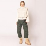Wholesale do Everything Love Puffy Vegan Leather Cropped Vest Snap Button Zip Cl
