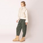 Wholesale do Everything Love Puffy Vegan Leather Cropped Vest Snap Button Zip Cl