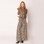 Wholesale do Everything Love Puffy Vegan Leather Cropped Vest Snap Button Zip Cl