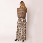 Wholesale do Everything Love Puffy Vegan Leather Cropped Vest Snap Button Zip Cl