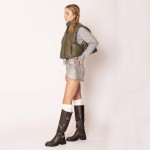 Wholesale do Everything Love Puffy Vegan Leather Cropped Vest Snap Button Zip Cl