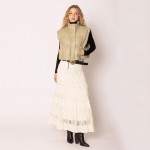 Wholesale do Everything Love Puffy Vegan Leather Cropped Vest Snap Button Zip Cl