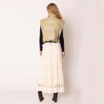 Wholesale do Everything Love Puffy Vegan Leather Cropped Vest Snap Button Zip Cl