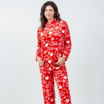 Wholesale super Soft Fleece Merry Christmas Santa Hooded Pajama Set Front Pouch