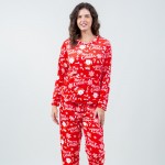 Wholesale super Soft Fleece Merry Christmas Santa Pajama Set Front Pouch Pocket