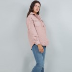 Wholesale light Weight Quilted Shacket Collar Pack Snap Button Closure Two Snap