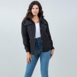 Wholesale light Weight Quilted Shacket Collar Pack Snap Button Closure Two Snap