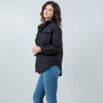 Wholesale light Weight Quilted Shacket Collar Pack Snap Button Closure Two Snap