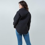 Wholesale light Weight Quilted Shacket Collar Pack Snap Button Closure Two Snap