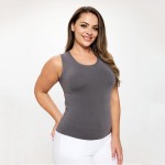 Wholesale women s Reversible Low Neckline Seamless Tank Fitted Self Fabric Bindi