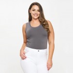 Wholesale women s Reversible Low Neckline Seamless Tank Fitted Self Fabric Bindi